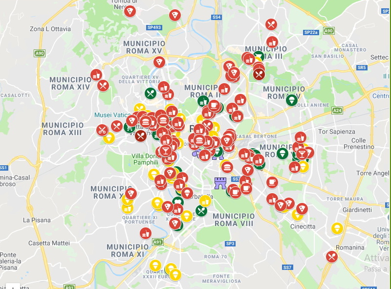 La mappa Vegana di Roma / Rome Vegan map